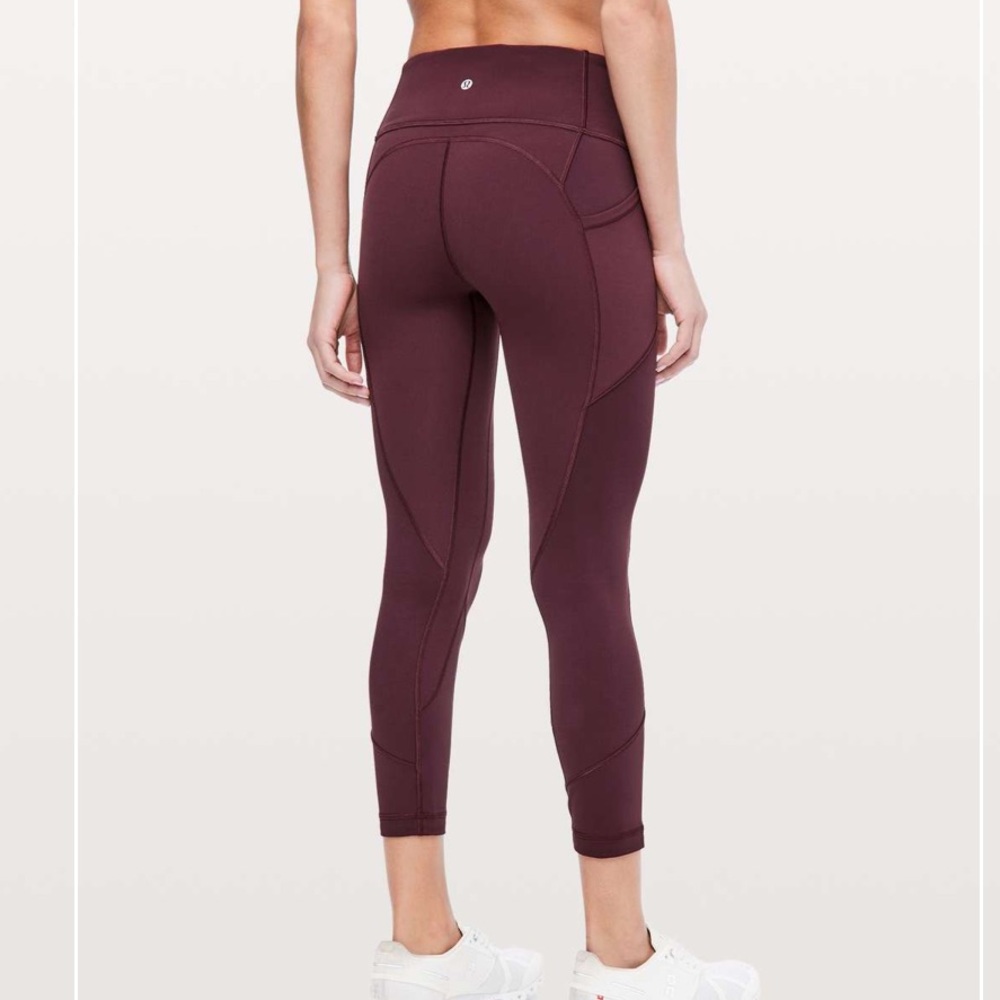lululemon athletica Women's All the Right Places Crop in Maroon/burgundy - Picture 3 of 9